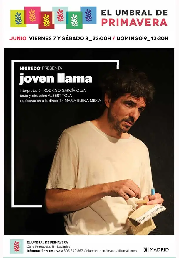 Cartel de Joven llama