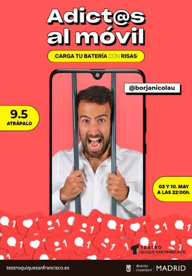 Cartel de Adictos al móvil