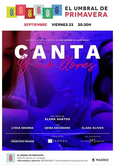 Cartel de Canta. Y no llores