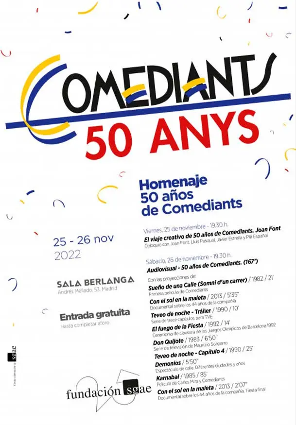 Cartel de Homenaje: 50 años de Comediants