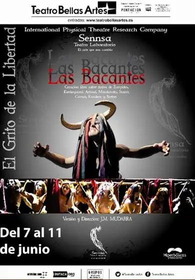 Cartel de Las bacantes. El grito de la libertad