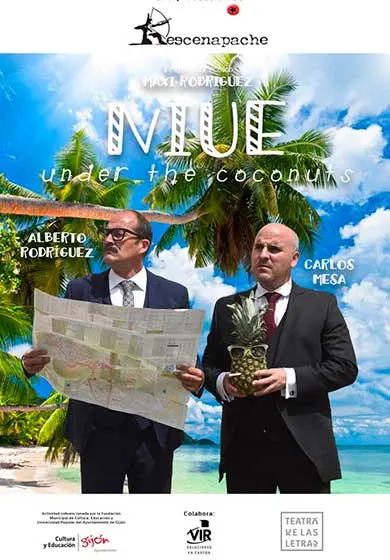 Cartel de Niue under the coconuts