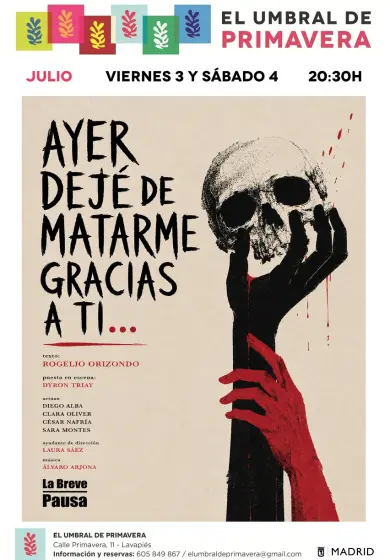 Cartel de Ayer dejé de matarme gracias a ti…
