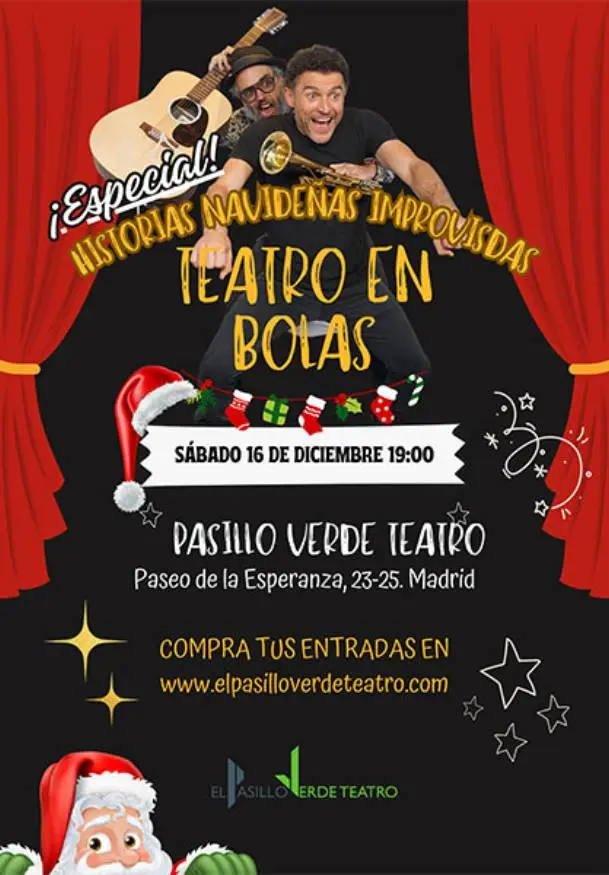 Cartel de Teatro en bolas (Especial historias improvisadas navideñas)