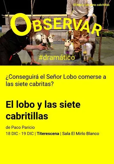 Cartel de Titerescena: El lobo y las siete cabritillas