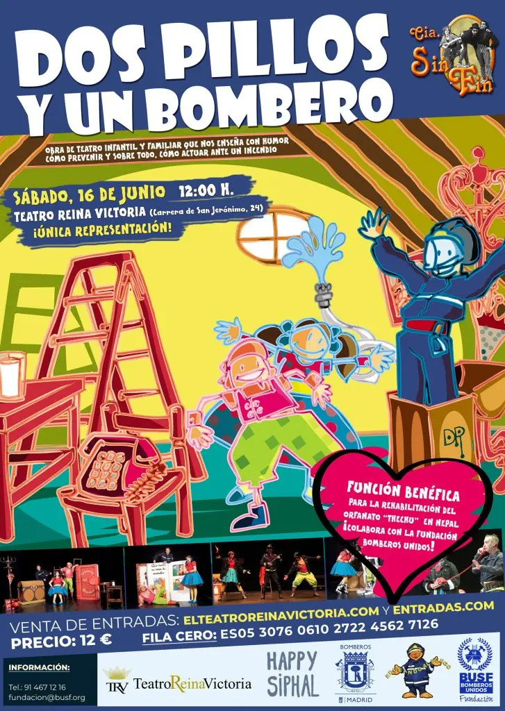 Cartel de Dos pillos y un bombero