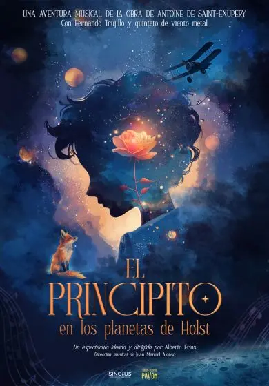 Cartel de El Principito en los planetas de Holst