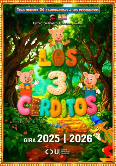 Cartel de Los tres cerditos - Centro Dramático Universal