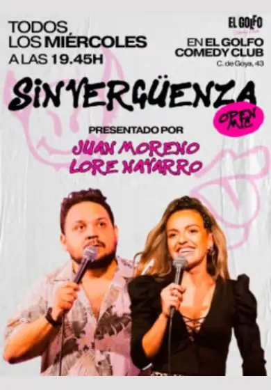 Cartel de Sinvergüenza Open Mic