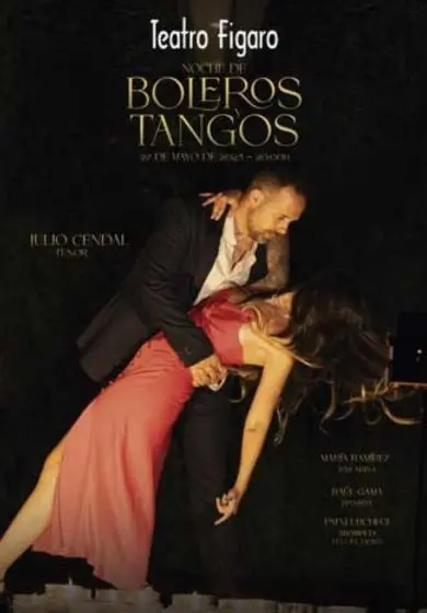 Cartel de Noche de boleros y tangos