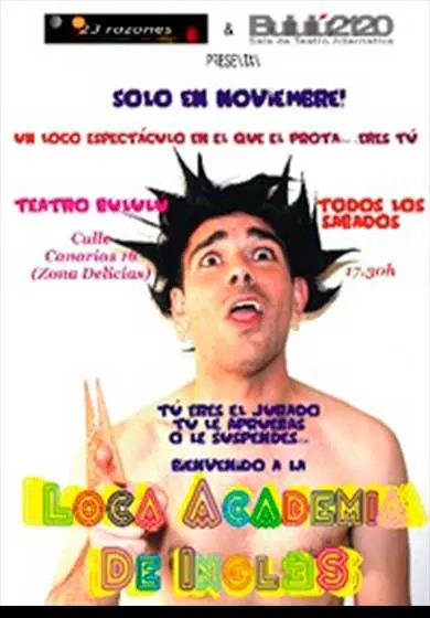 Cartel de Loca academia de inglés