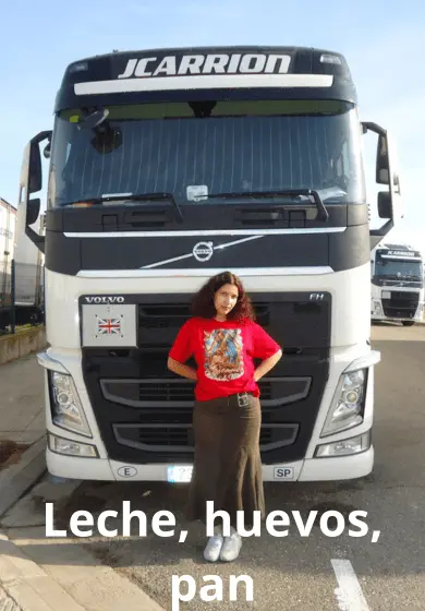 Cartel de Leche, huevos, pan