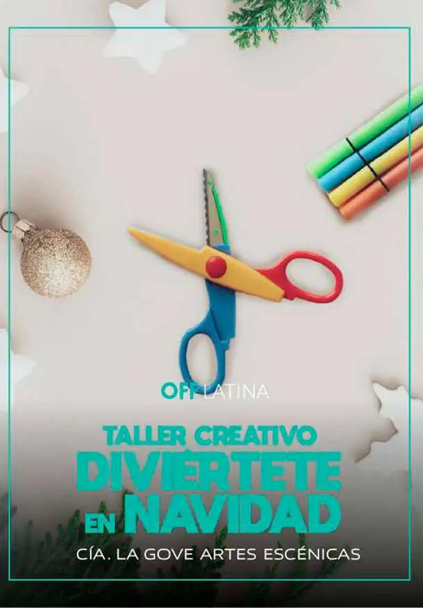 Cartel de Diviértete en Navidad - Taller creativo