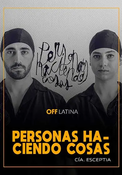 Cartel de Personas haciendo cosas