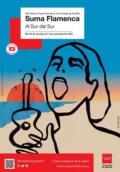 Cartel de Suma Flamenca 2021: Festival de la Comunidad de Madrid en El Círculo de Bellas Artes