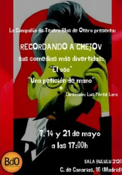 Cartel de Recordando a Chejov: El oso y una petición de manos