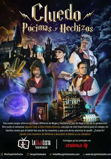 Cartel de Cluedo Pócimas y Hechizos: Alguien ha robado la piedra Alcorien