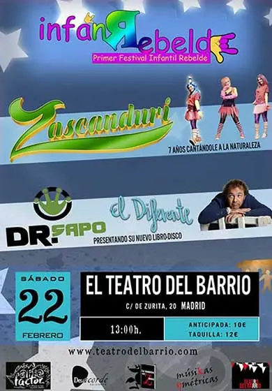 Cartel de InfanRebelde: Zascanduri y Dr. Sapo
