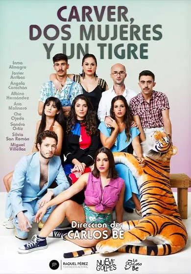 Cartel de Carver, dos mujeres y un tigre