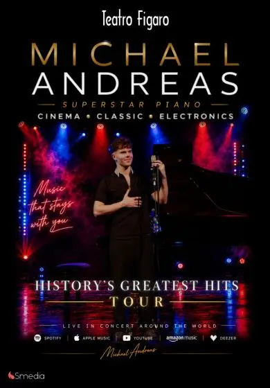 Cartel de DJ MAH Michael Andreas – Piano, Electronics, Cinema: History’s Greatest Hits tour
