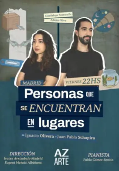 Cartel de Personas que se encuentran en lugares