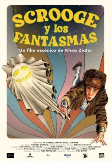 Cartel de Scrooge y los fantasmas