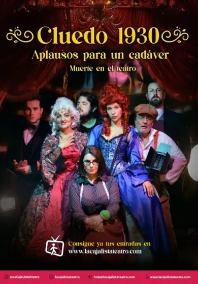 Cartel de Cluedo 1930: Aplausos para un cadáver. Muerte en el teatro
