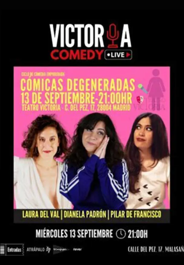 Cartel de Victoria Comedy Live - Cómicas Degeneradas