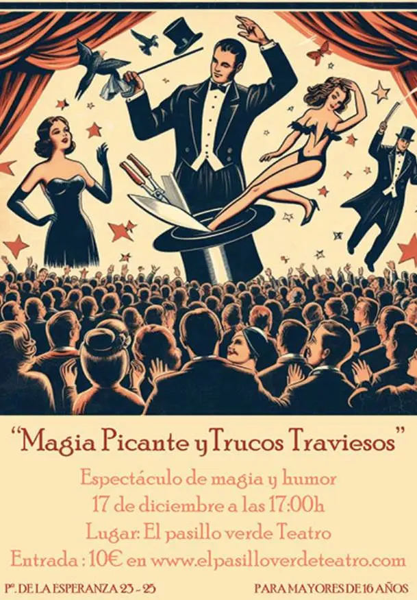 Cartel de Magia picante y trucos traviesos