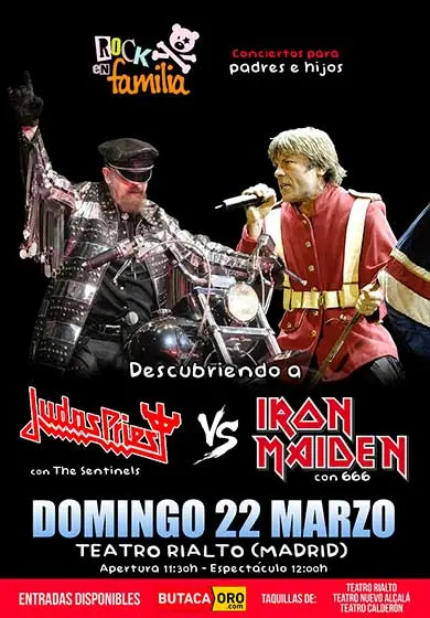 Cartel de Rock en familia: descubriendo a Judas Priest vs. Iron Maiden