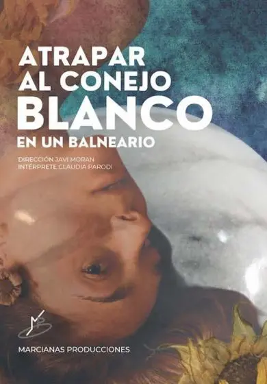 Cartel de Atrapar al conejo blanco en un balneario