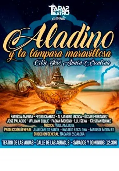 Cartel de Tapas Teatro: Aladino y la lámpara maravillosa