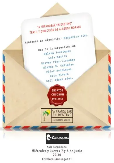 Cartel de A franquear en destino