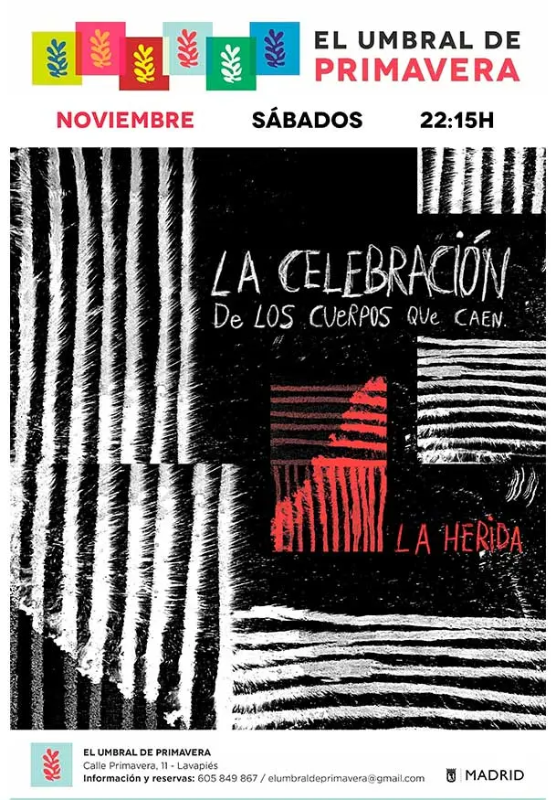 Cartel de La celebración de los cuerpos que caen. La herida