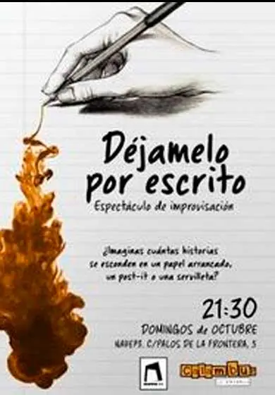 Cartel de Déjamelo por escrito