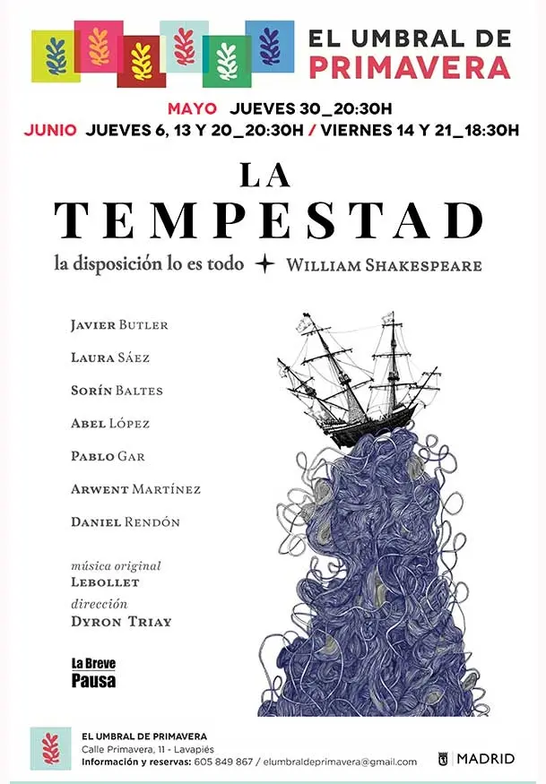 Cartel de LA TEMPESTAD. La disposición lo es todo