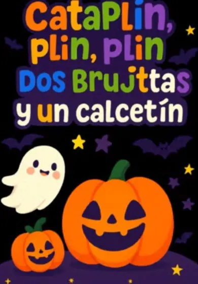 Cartel de Cataplín, plin, plin, dos brujitas y un calcetín