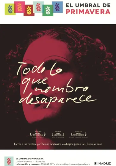 Cartel de Todo lo que nombro desaparece