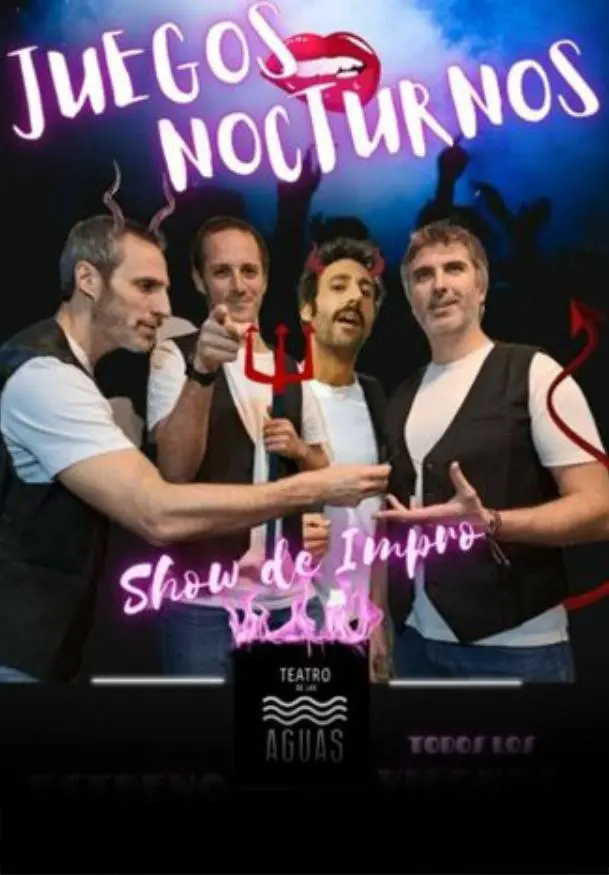 Cartel de Juegos Nocturnos. Show de impro