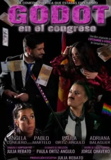 Cartel de Godot en el congreso