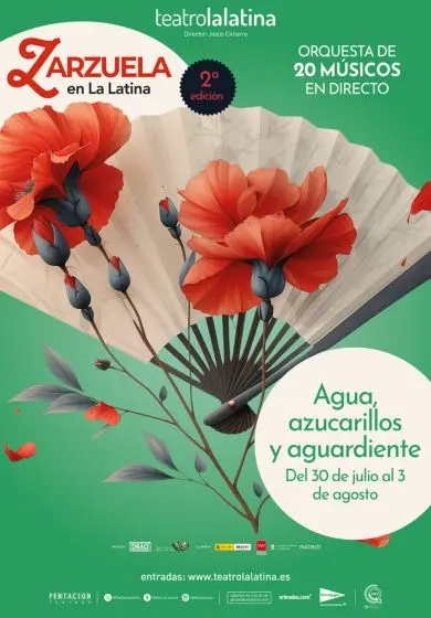 Cartel de Zarzuela en La Latina: agua, azucarillos y aguardiente