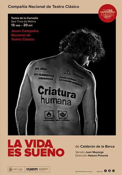 Cartel de Joven Compañía Nacional de Teatro Clásico: La vida es sueño