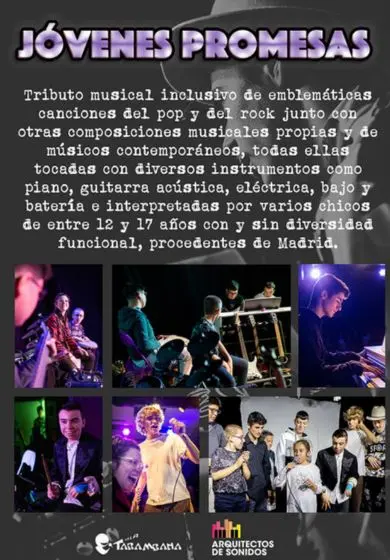 Cartel de Jóvenes Promesas: tributo Pop y Rock