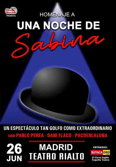 Cartel de Una noche de Sabina