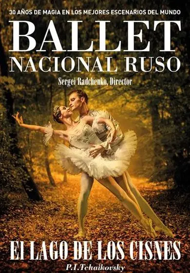 Cartel de Ballet Nacional Ruso: El lago de los cisnes