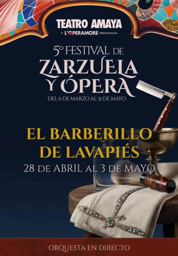 Cartel de 5º Festival de zarzuela y ópera. El barberillo de Lavapiés