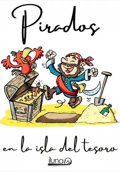 Cartel de Pirados en la isla del tesoro