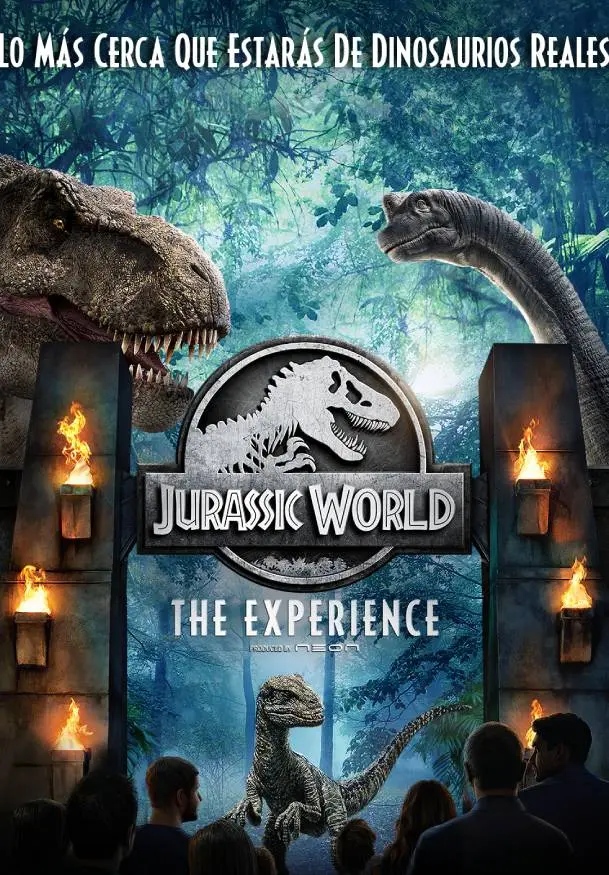 Cartel de Jurassic World. The experience