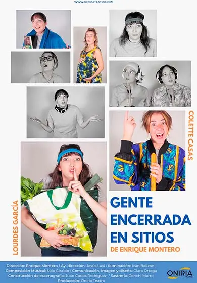 Cartel de Gente encerrada en sitios