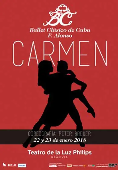 Cartel de Ballet Clásico de Cuba F. Alonso: Carmen